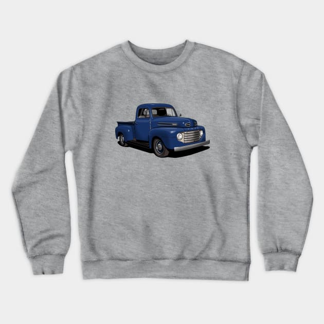 1950 Ford F1 Pickup Truck in dark blue Crewneck Sweatshirt by candcretro